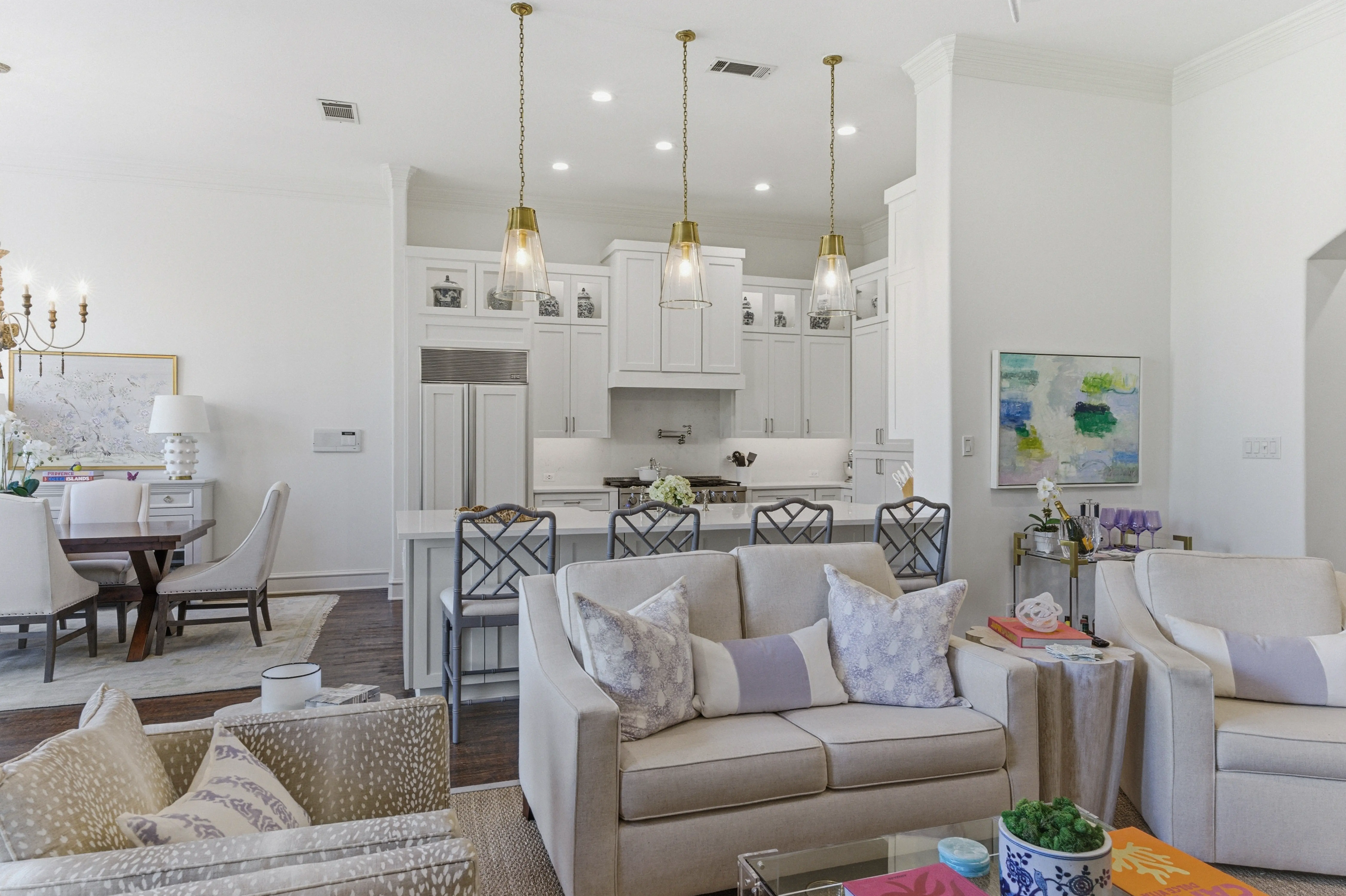 Kitchen and living room flow